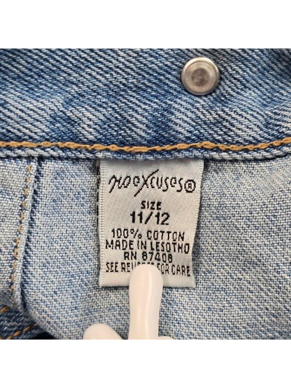 Vintage 90s Y2K No Excuses Denim Maxi Skirt Size 11/12 Button Front Light Wash - Picture 2 of 4